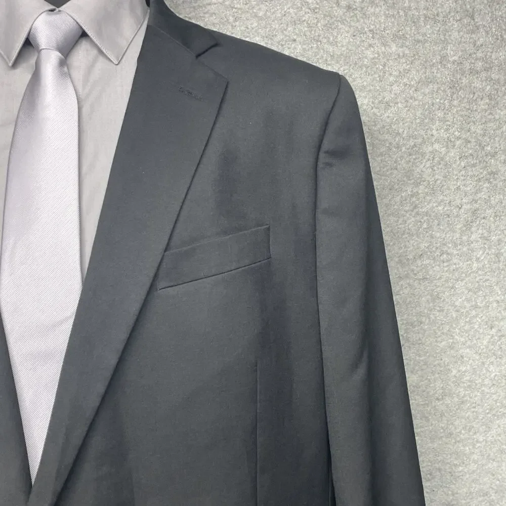 Stafford Men's Sport Coat Blazer Two Button Black Coolmax All Season Classic 52R